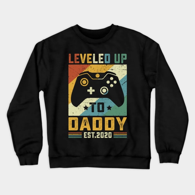 Vintage Leveled Up To Daddy Est.2020 Crewneck Sweatshirt by wendieblackshear06515